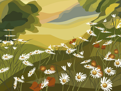 summer vector landscape landscape summer vector