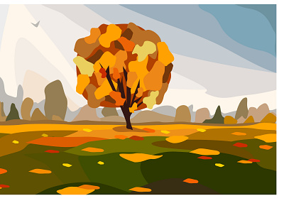 golden leaves and autumn calendar design flat design illustration nature vector