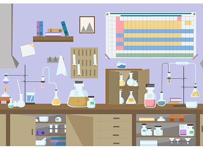chemistry laboratory chemistry design flat flat design illustration sketch vector