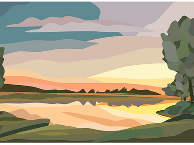 flat vector landscape