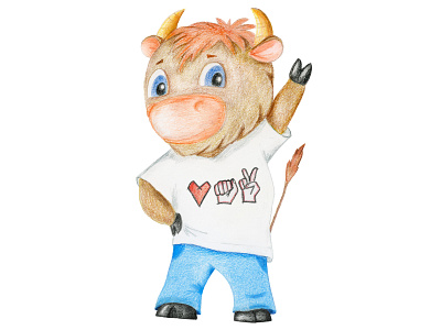 Freedom Belarus 2021 bull character color pencil freedom illustration victory