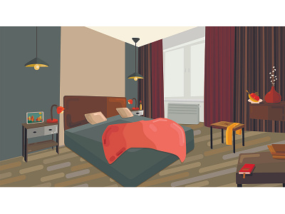 Warm vector interior cartoon design flat design illustration sketch ui vector дизайн интерьера домашний дизайн интерьер реклама