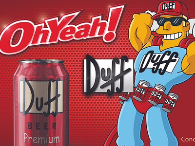 Duff Beer Brand - The Simpsons alcohol beer branding cartoon design display duff photoshop simpson the simpsons