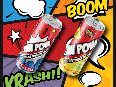 YAU POW Energy Drink adobe banner branding design display energy energy drink logo photoshop