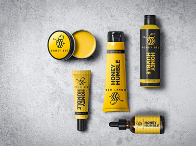 Honey Humble Bee - Cosmetics bee branding cosmetics display ecommerce honey humble packaging photoshop shop ui yellow