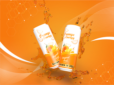 Orange Energy Drink banner beer branding can dimension drink ecommerce energy packaging photoshop product soda