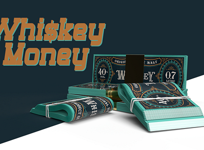 Whiskey Money Dollar Bill banner bill branding currency display dollar ecommerce illustration logo money product