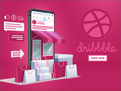 Dribbble Online Shopping Banner 0