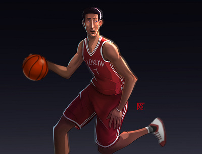 basketball player male aceman animation concept art design illustration sazzadmajumder