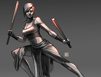 ninja queen aceman animation concept art design illustration illustrations sazzadmajumder zbrush