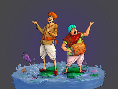 gupi and bagha aceman animation concept art design illustration illustrations sazzadmajumder