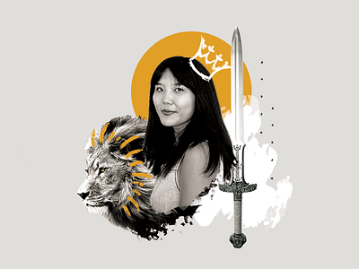 DC Inno Collage - Katie and black collage lion photography photoshop queen sun sword white