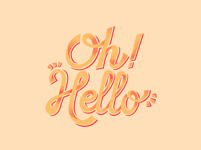 Oh! Hello Lettering greetings hello hi dribbble illustration lettering lettering artist pink procreate procreate art texture typo typography typography art yellow