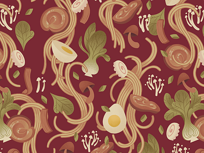 Ramen Pattern design illustration japanese noodles pattern ramen repeating seamless soup surface design