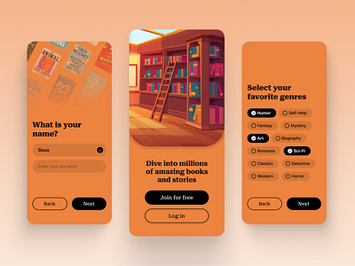 Sign up UI Design - Book shop app design figma ios mobile ui uiux ux
