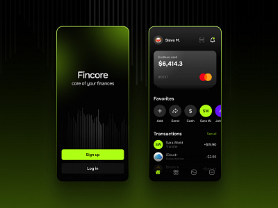Fincore App UI Design app design figma ios mobile ui uiux