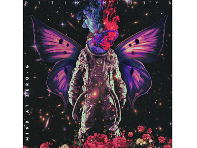 MIND AT ZERO-G album art album artwork album cover album cover design astronaut butterfly colorful art colour design digitalart everyday illustration love music music art newyork photography photoshop poster