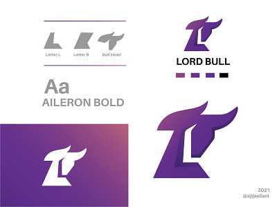 Lord Bull Logo branding icon illustration logo typography vector