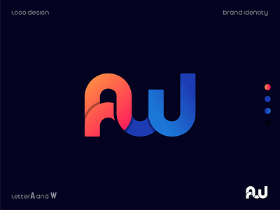 Letter AW logo design abstract brand design brand identity branding gradient illustration letter aw letter logo lettering logo design logo mark logotype mark