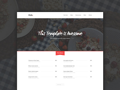 Resto Restaurant Home Page - Freebie