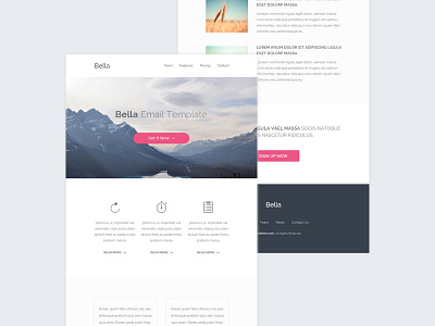HTML Email Template - freebie blue clean email free freebie html email modern pink psd template