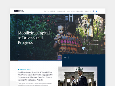 Social Finance Homepage Concept clean layout modern responsive typography web design website