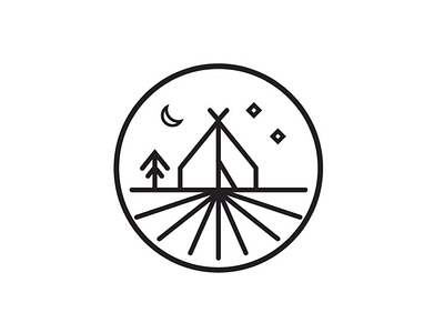 Make Summer Camp camping icon illustration minimal outdoors tent vector