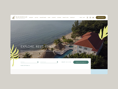 Belize Resort Website Layout