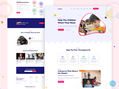 Charity & Non-profit organization Web Landing Page balloon branding character cherity community connect creative creative design creative logo happy help logo printing top design trend typography ui ux web worldwide