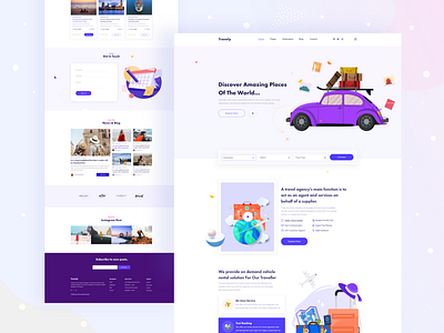 Travely-Travel Agency Landing Page 2020 design agency awesome design branding creative design design illustration top designer typography web design