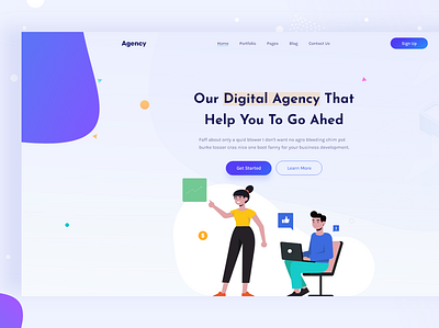 Digital Agency Header Exploration Page 2020 design agency awesome design design illustration top designer trending ui web design website design