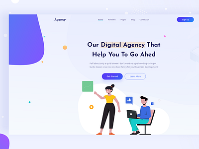 Digital Agency Header Exploration Page