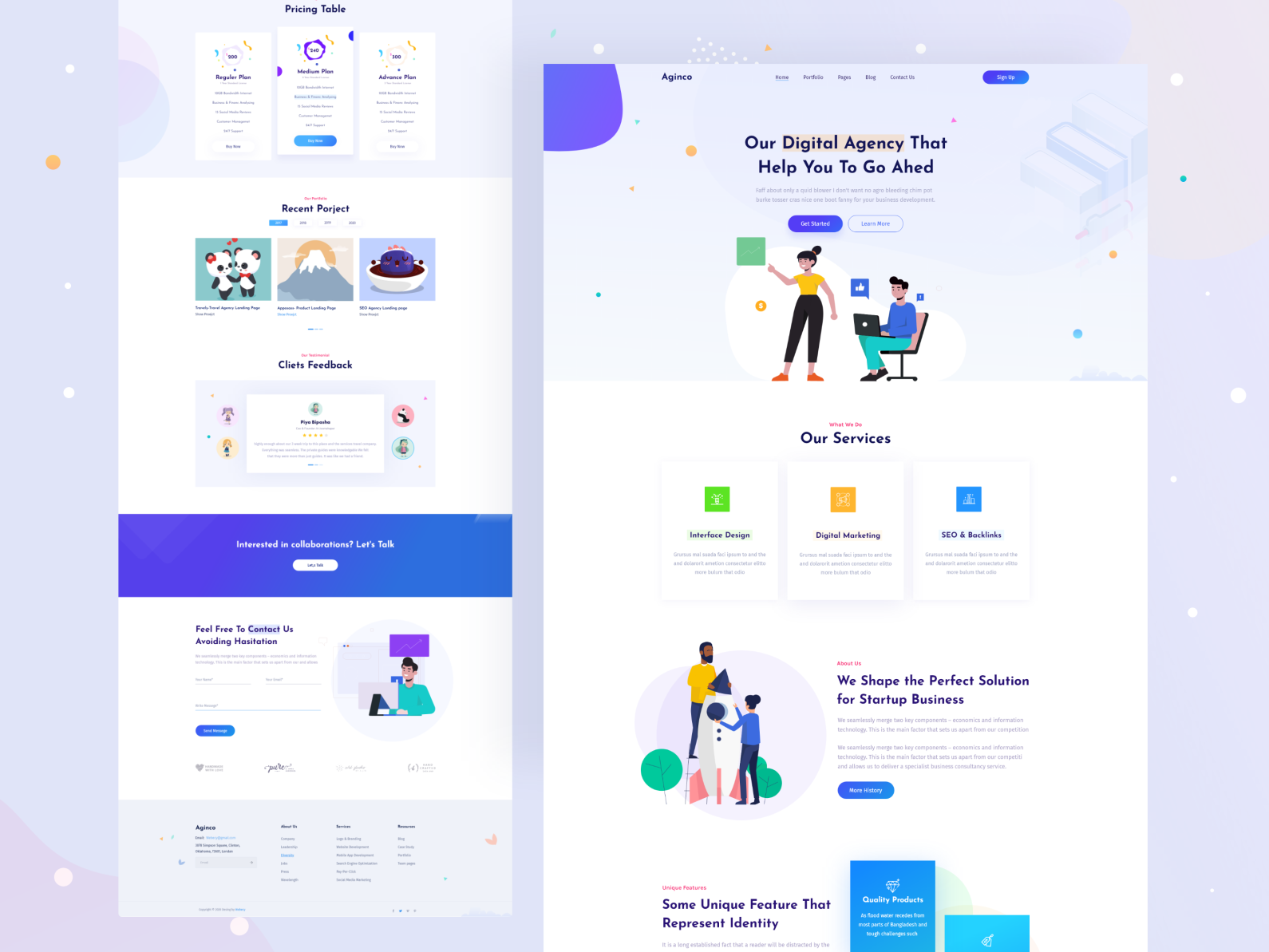 Aginco-Digital Agency Xd Template by Mehedii Mohammad on Dribbble