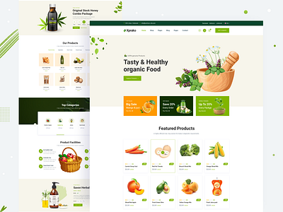 Xprako Organic Food Web Xd Landing Page agency awesome design creative design design illustration logo top designer typography ui web design