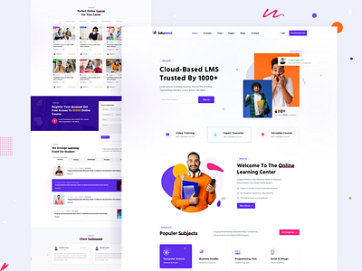 Eduland-Education & LMS Landing Page agency awesome design creative design design illustration logo top designer typography ui web design