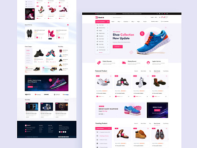 Shoe_store_classic_landing_page agency awesome design creative design design illustration logo top designer typography ui web design