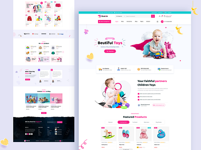 Baby_shop_Landing_Page agency awesome design creative design design illustration logo top designer typography ui web design