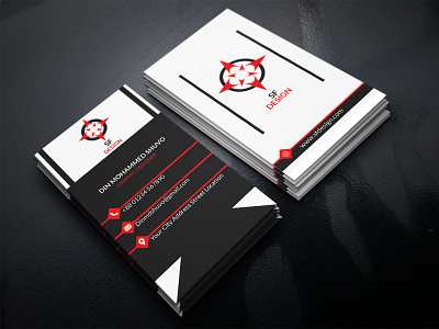 Businesss Card black business card design red