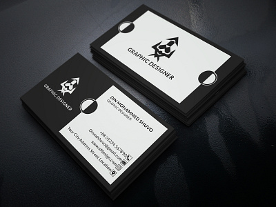 Business Card black business card white