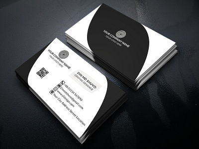 Business Card black business card white