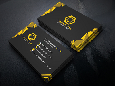 Business Card black business card yellow