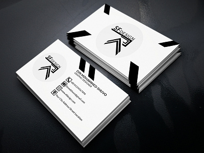 Business Card black business card white