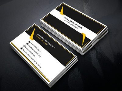 Buisness card black business card design white yellow