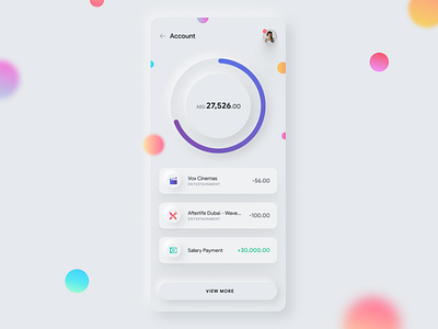 002 - Neumorphic Banking App Wallet app ui banking exploration neumorphic neumorphism neuomorphic skeuomorphic skeuomorphism ui ux visual wallet