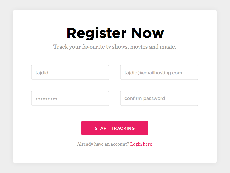 Sign Up - Day #001 001 100day interface visual ux ui form input register sign up dailyui