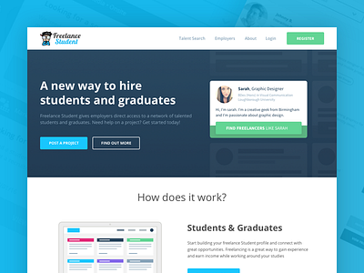 Website Design for a Local Startup clean education flat freelance homepage startup student ui ux web website