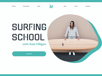 First of 4 concepts about surfing school design landing landing page main page minimal surfing ui ux web website
