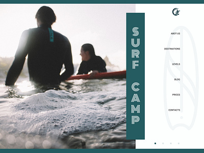 Third of 4 concepts about surfing school design landing landing page main page minimal surfing ui ux web website