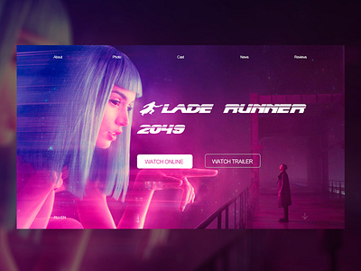 Concept Blade runner bladerunner design landing landing page main page minimal ui ux web website