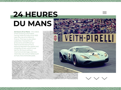 Concept of racing -Le Mans 24- design landing landing page lemans main page minimal racing ui ux web website